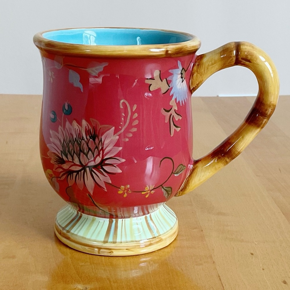 Tracy Porter Artisan Road Mug Dare Yourself to Dream Floral Pedestal Coffee Cup